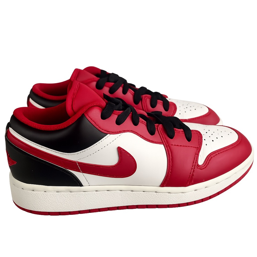 Kids Sneakers Shoes Red Nike Air Jordan 1 Low GS "Reverse Black Toe" Size 5.5